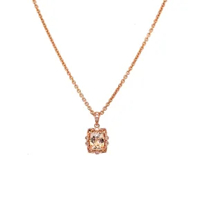 14K Rose Gold Peach Sapphire Pendant