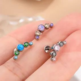 16G Titanium Internally Threaded Gorgeous Color Combo Cartilage Earring