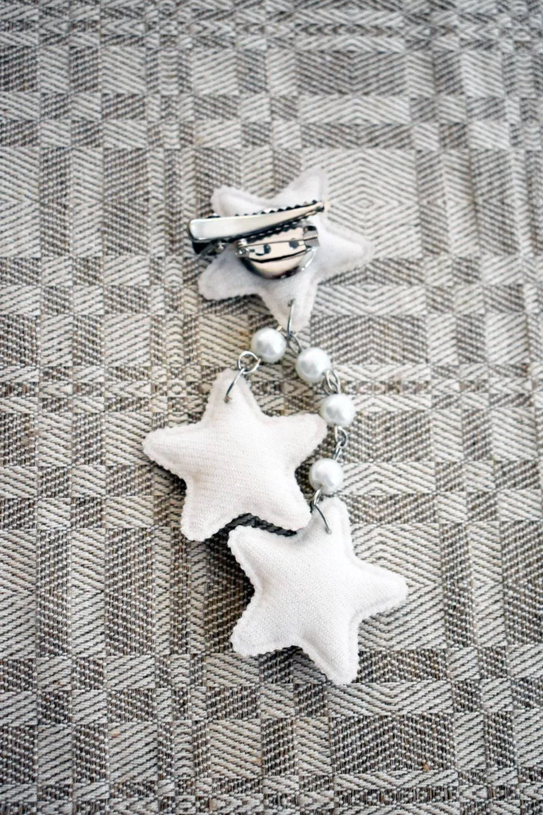 2-Way Silver Glitter Small Star Clip