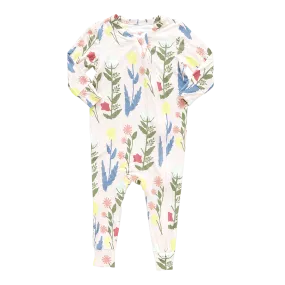 Baby Bamboo Romper - Pink Paper Floral