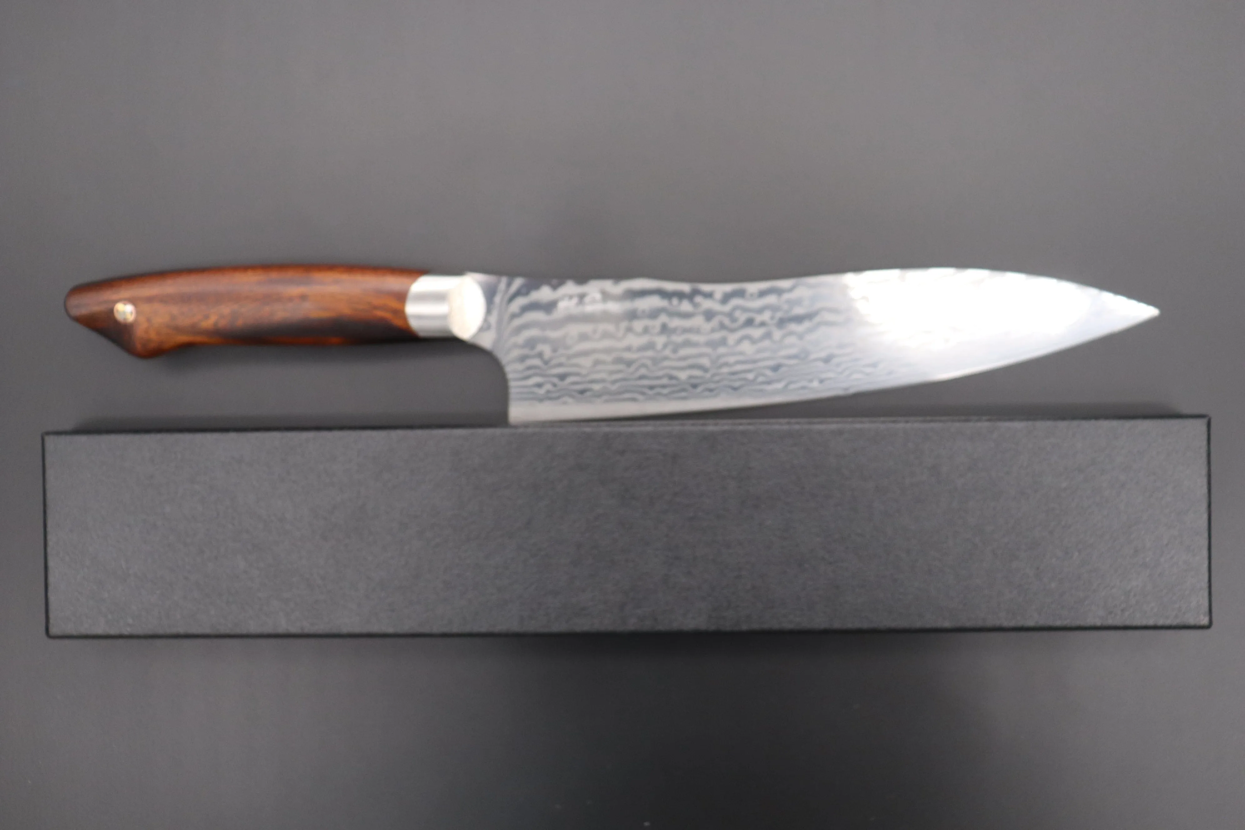 Custom Knife Maker Saito Hiroshi Custom Core-Less Damascus Gyuto 190mm (7.4 inch, Desert Ironwood Handle, SH-6)