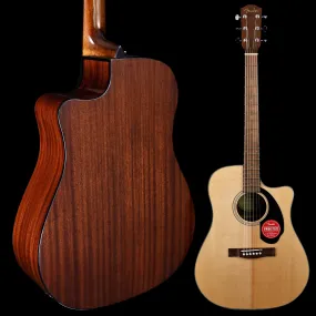 Fender CD-60SCE Dreadnought, Walnut Fb, Natural 4lbs 3.5oz