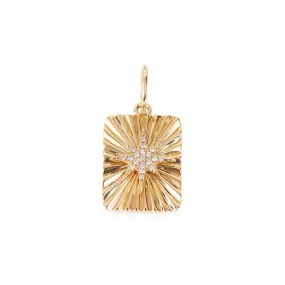 FLUTED 14K GOLD WITH DIAMOND STAR CHARM