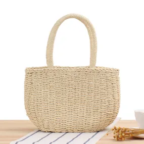 Hand-Woven Straw Beach Bag – Handmade Holiday Tote