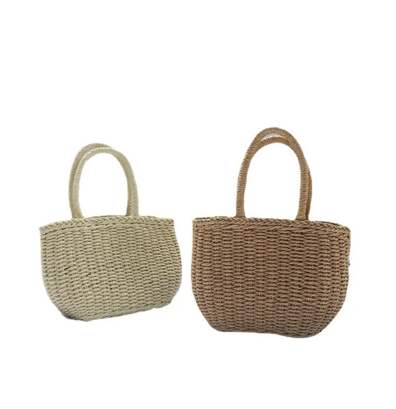 Hand-Woven Straw Beach Bag – Handmade Holiday Tote