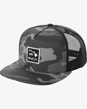 Island Patch Trucker Hat - Black Camo