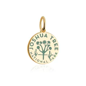 Joshua Tree National Park Charm, Gold Enamel