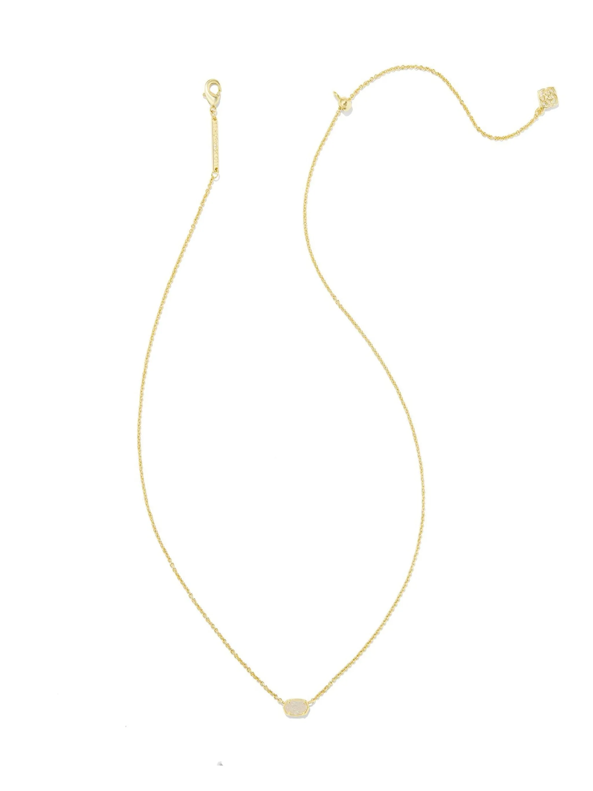 Kendra Scott Emilie Short Pendant Necklace - Gold Iridescent Drusy