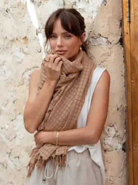 Lugano Cotton Scarf Desert Sand