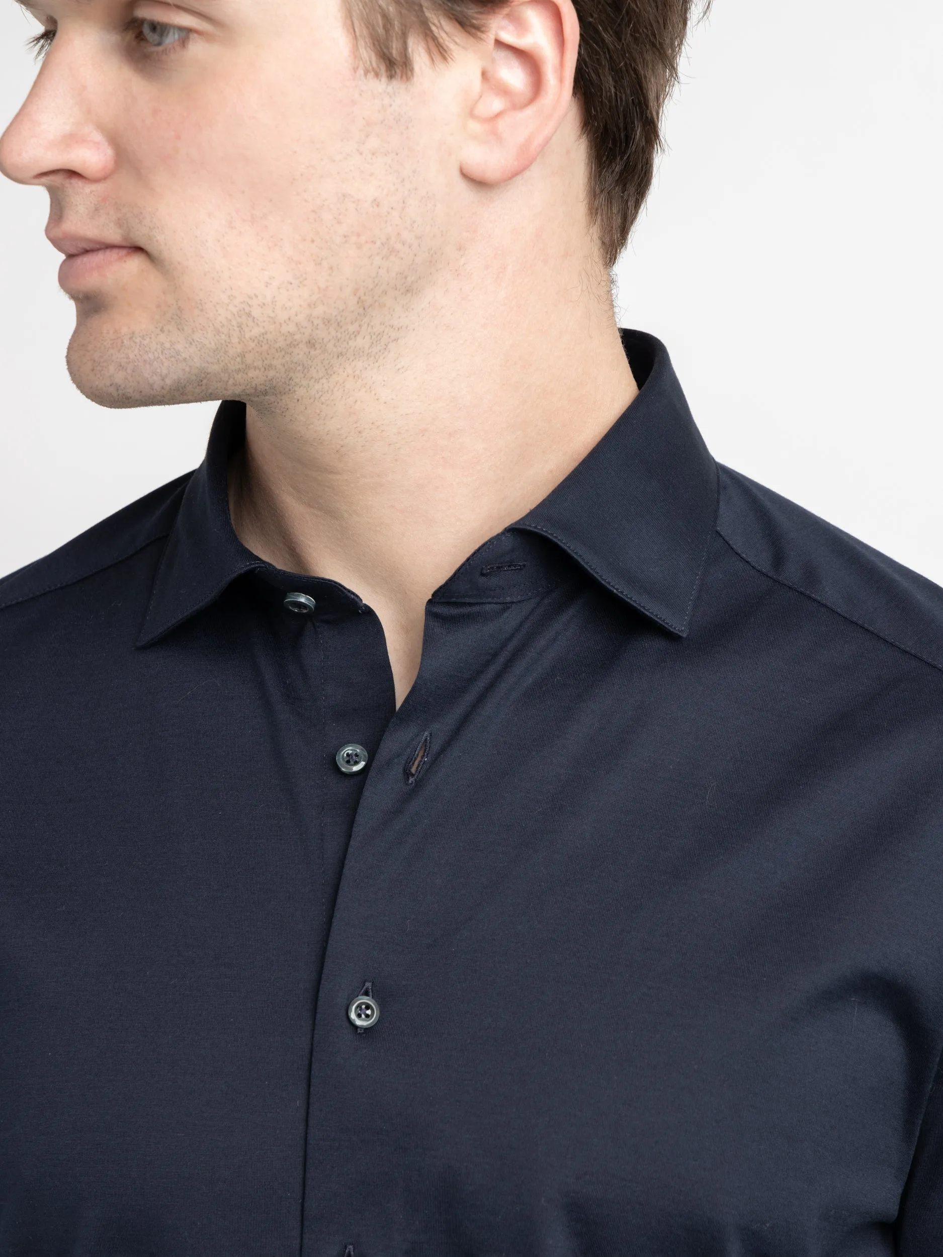 Navy Cotton Jersey Shirt