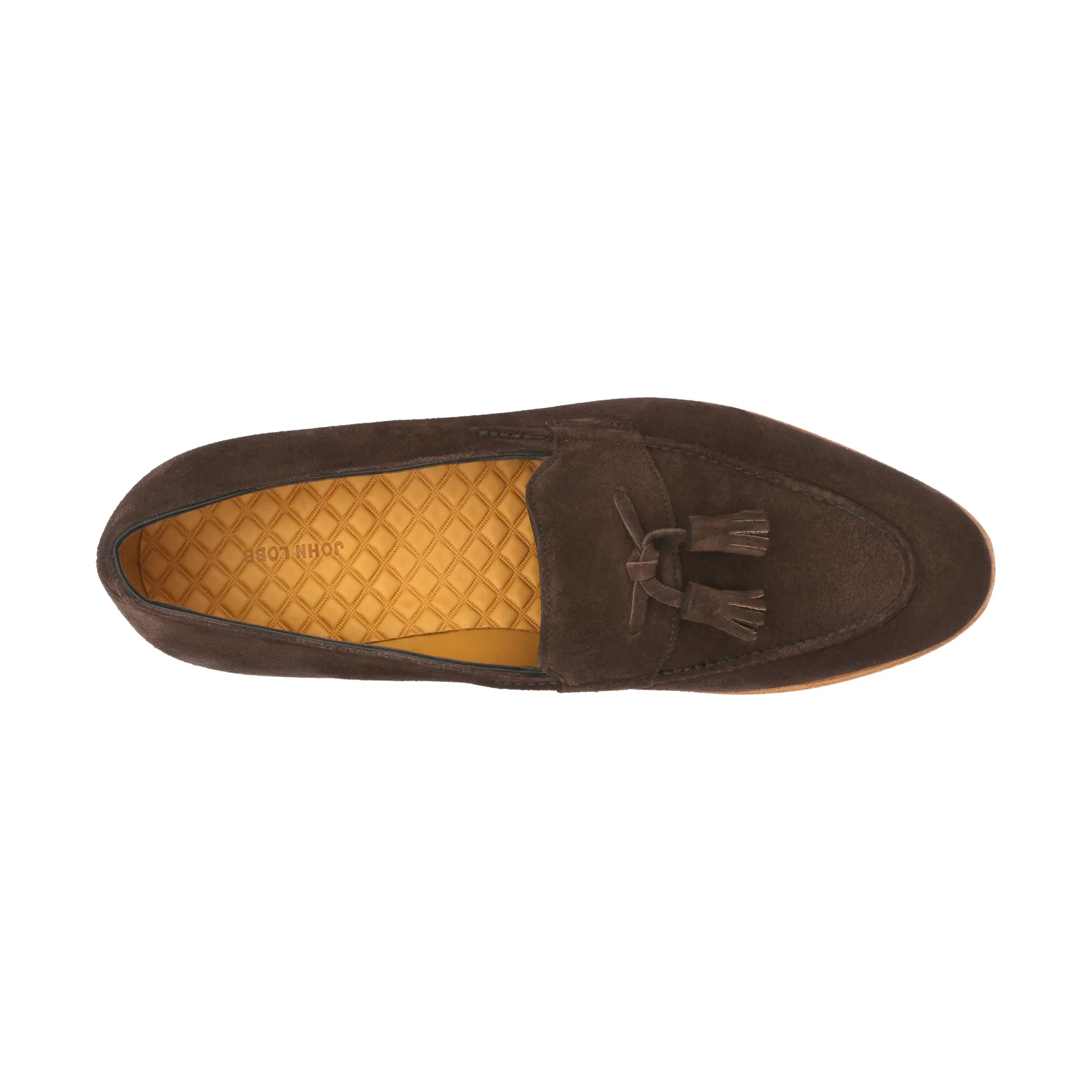 "Callington" Suede Loafer with Hand-Stitching Apron in Brown