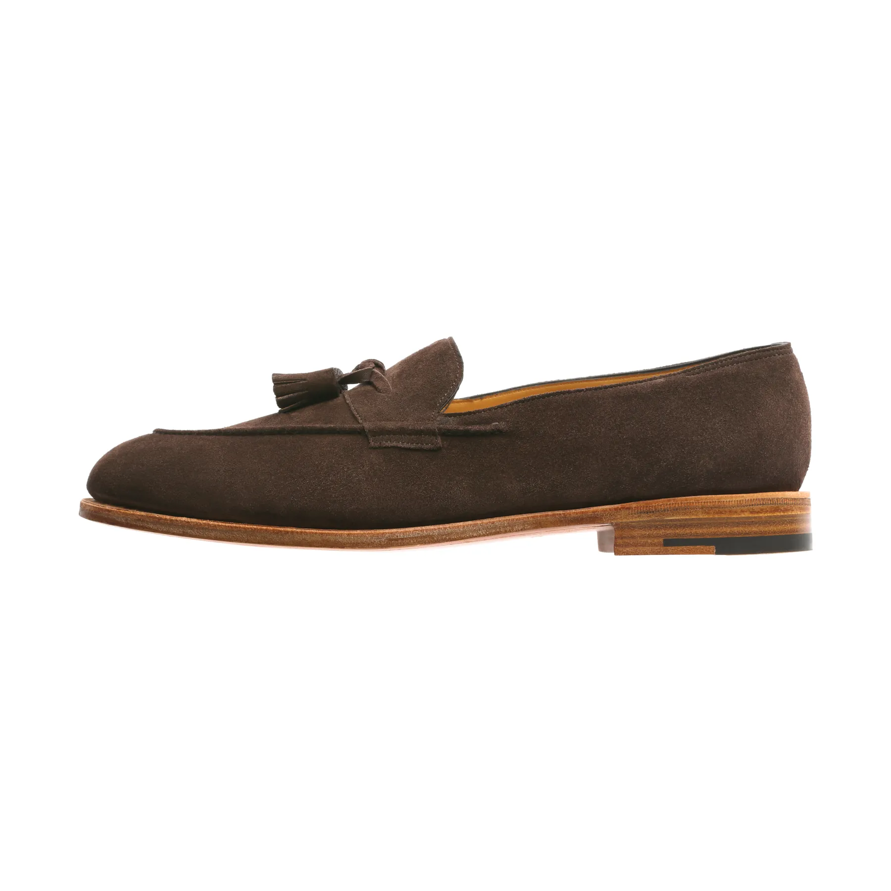 "Callington" Suede Loafer with Hand-Stitching Apron in Brown