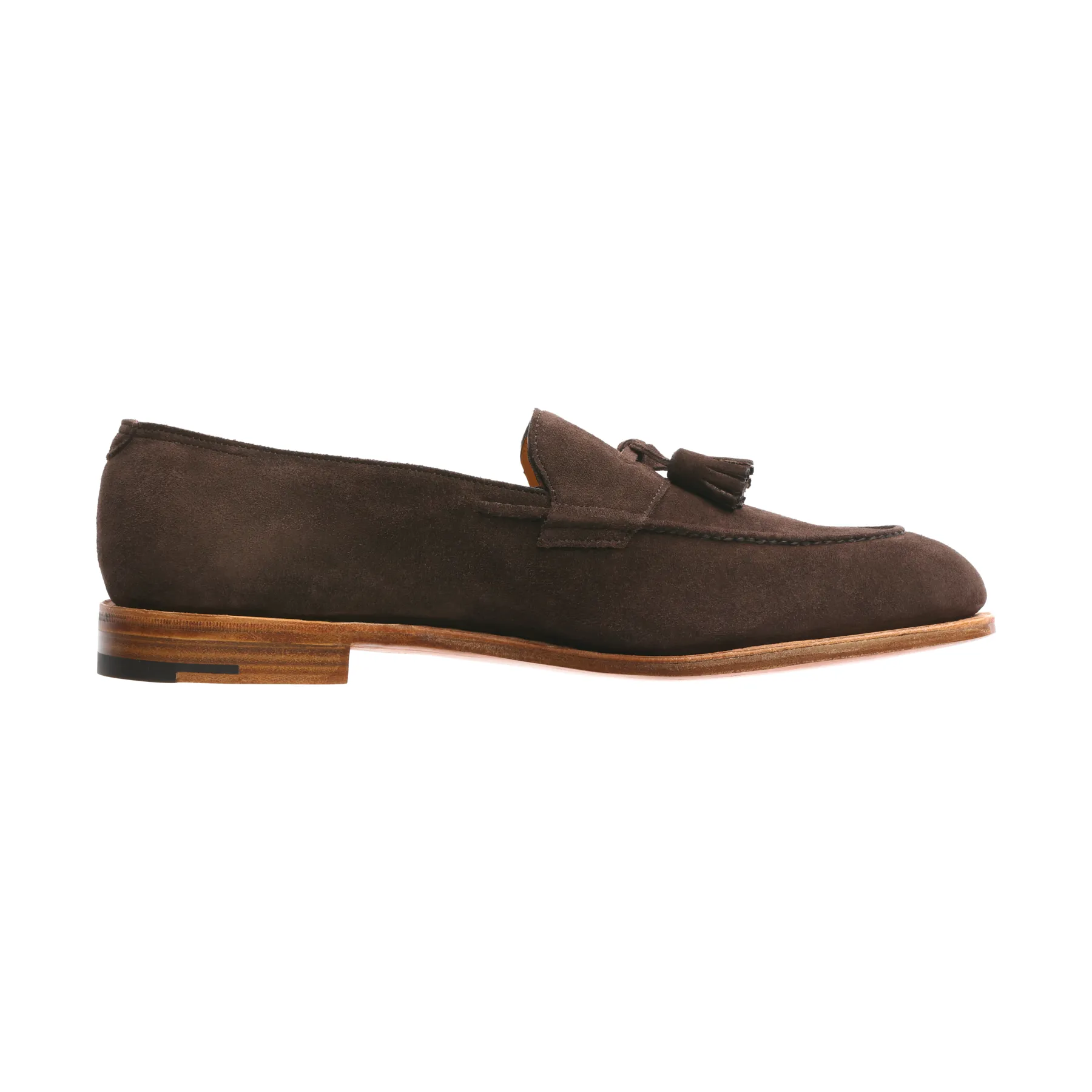 "Callington" Suede Loafer with Hand-Stitching Apron in Brown