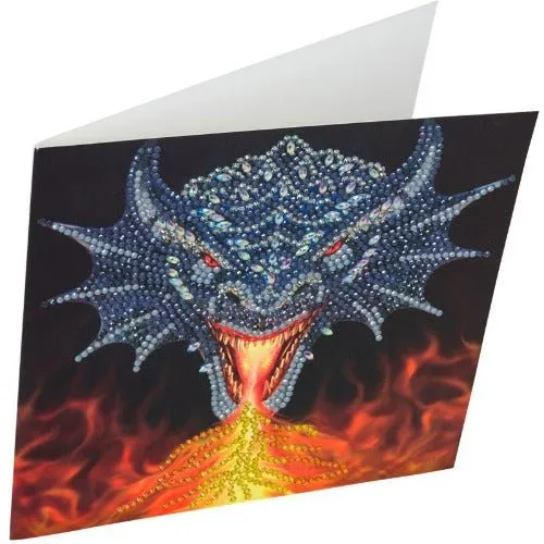 "Dragon Fire Head" by Anne Stokes Crystal Art Card 18x18cm