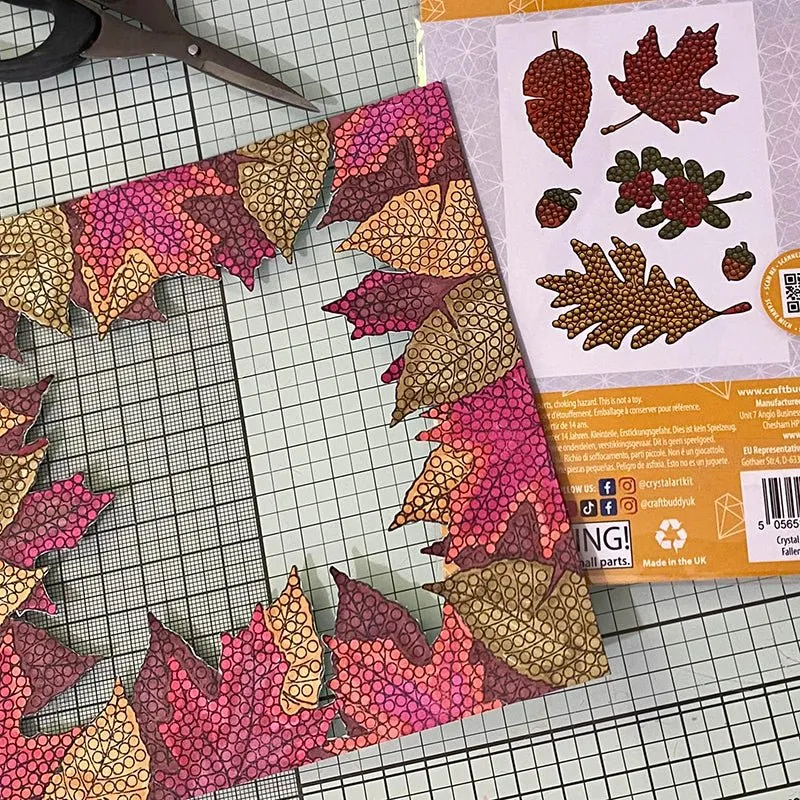 "Fallen Leaves" Craft Buddy Crystal Art A6 Stamp Set