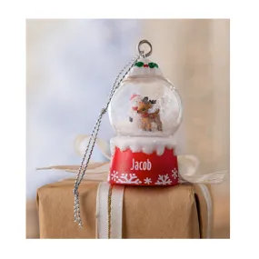 'Tis the Season Mini Snowglobe Personalized Name Ornament Beginning with Letters K to M